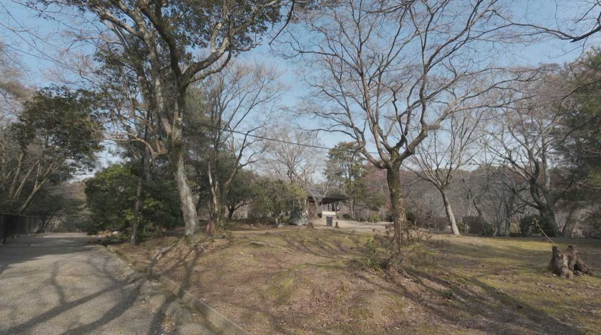 嵐山公園の展望台へ向かう道